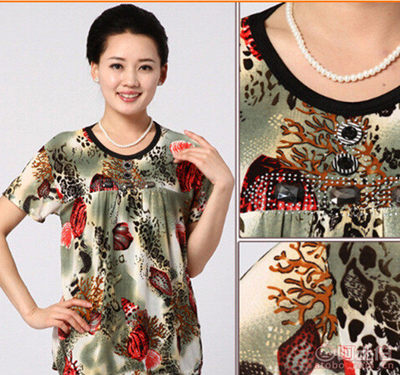 【無2016新款中老年女裝媽媽裝印花短袖T恤衫地攤跑江湖貨源批發(fā)】深圳市寶安區(qū)石巖藍(lán)灣嘉繡服裝批發(fā)商行 - 產(chǎn)品庫